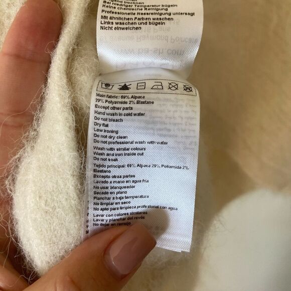 Ba&sh Fill Twisted Alpaca Wool Cream Sweater Backless Crew Scoop Size XS - Picture 12 of 14